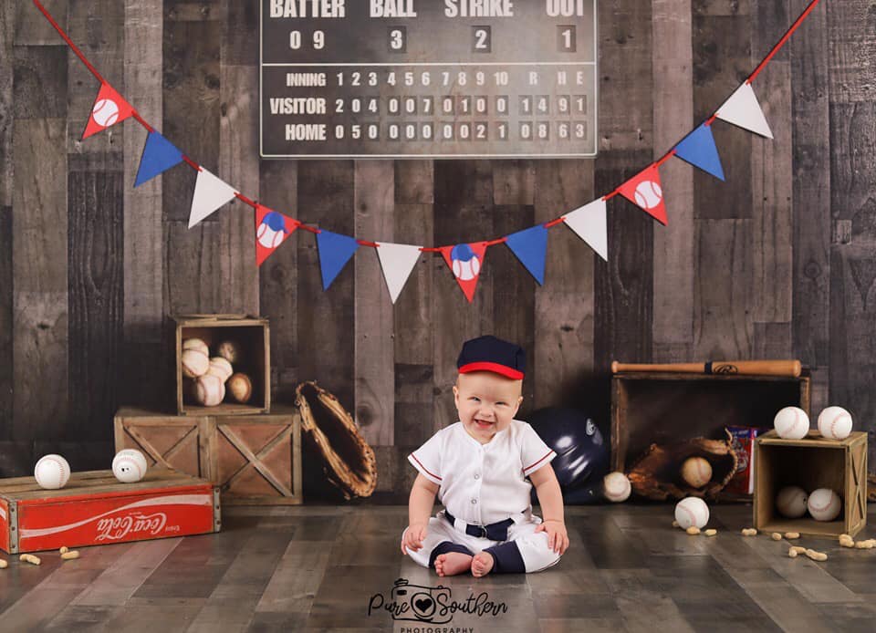 Kate Vintage Baseball with Scoreboard Sport Backdrop for Photography Designed By Mandy Ringe Photography - Image 10