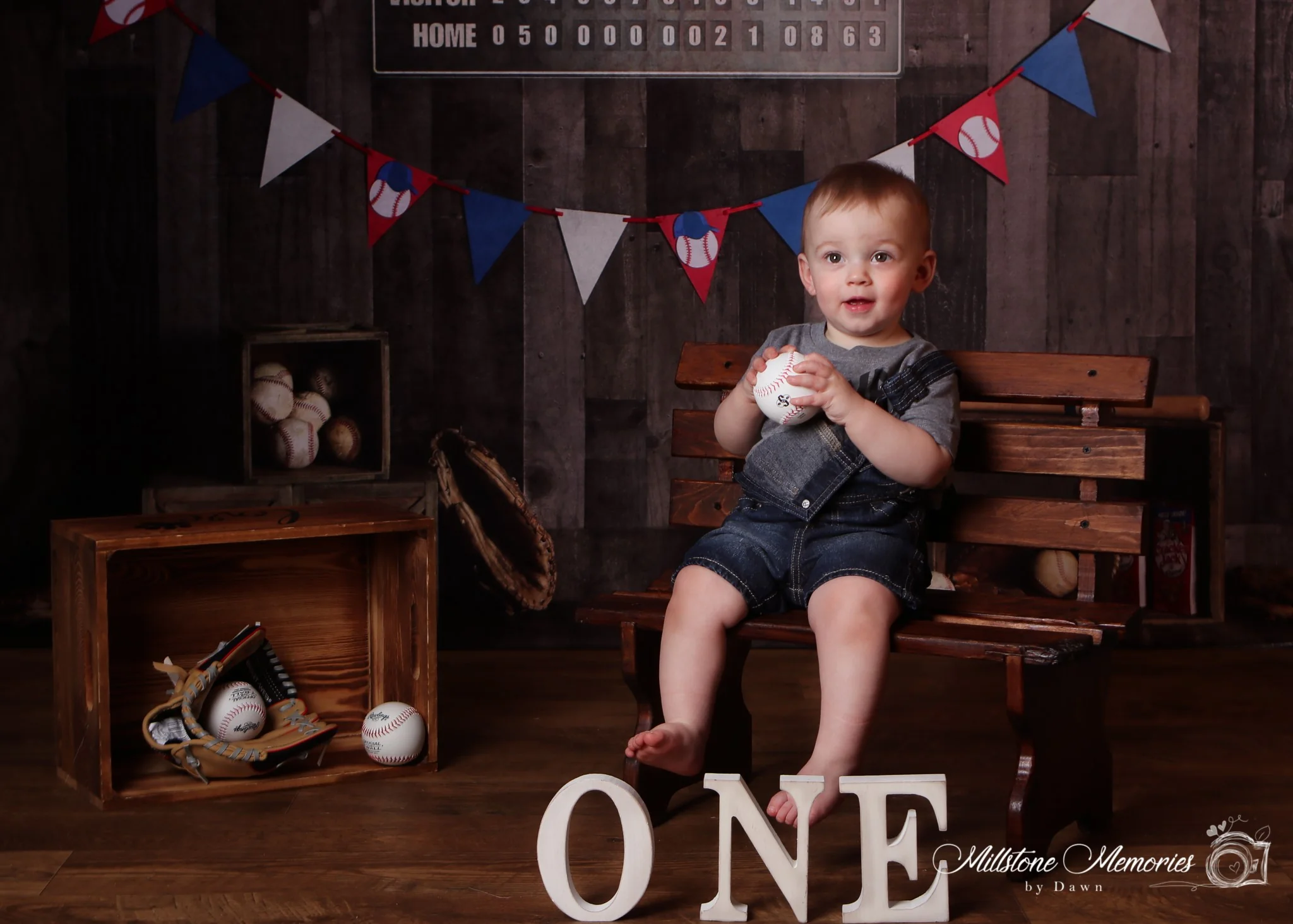 Kate Vintage Baseball with Scoreboard Sport Backdrop for Photography Designed By Mandy Ringe Photography - Image 3