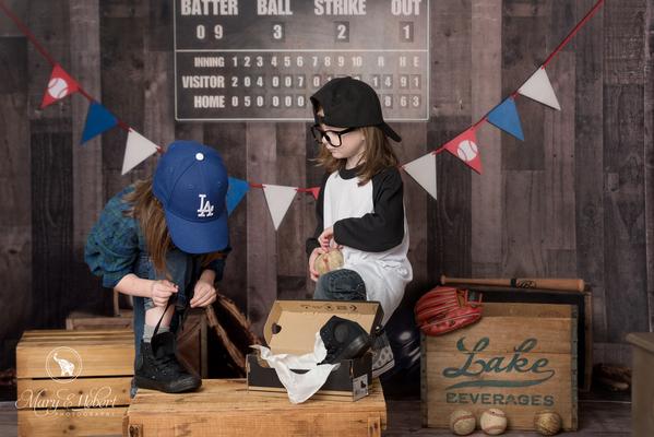 Kate Vintage Baseball with Scoreboard Sport Backdrop for Photography Designed By Mandy Ringe Photography - Image 4