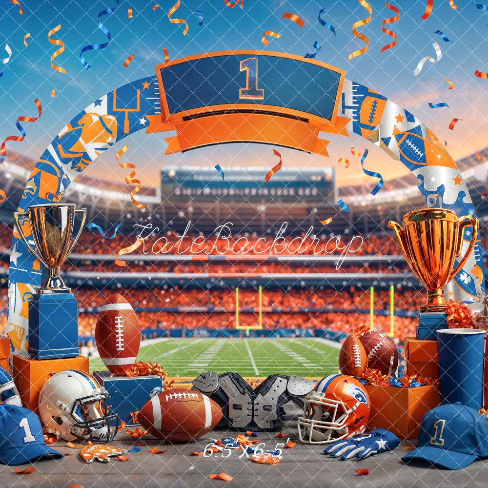 Kate Football Field Helmets Trophies Backdrop Designed by Chain Photography - Image 2