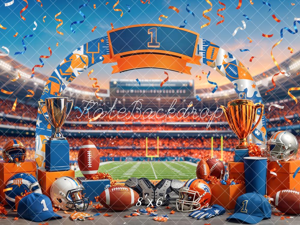 Kate Football Field Helmets Trophies Backdrop Designed by Chain Photography - Image 3