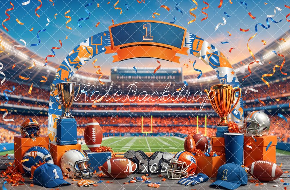 Kate Football Field Helmets Trophies Backdrop Designed by Chain Photography - Image 4