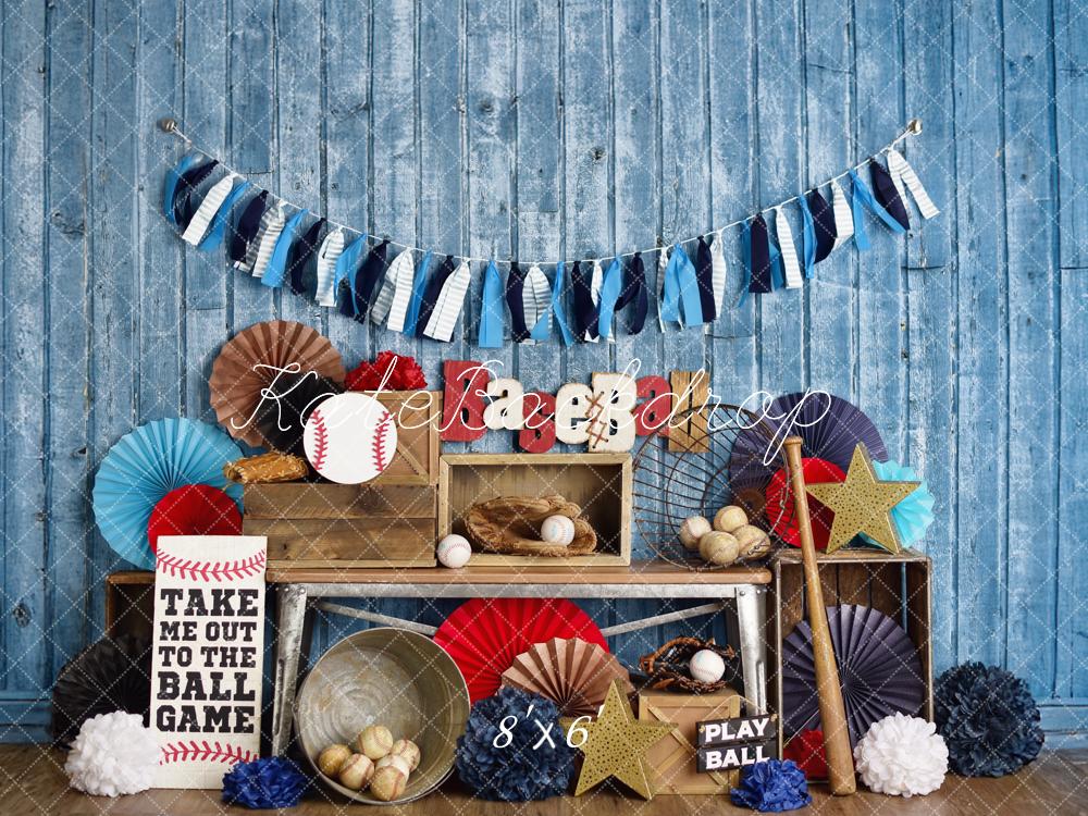 Kate Sports Baseball Rustic Blue Backdrop Designed by Mandy Ringe Photography - Image 4