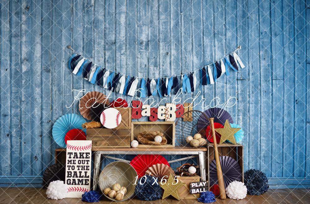 Kate Sports Baseball Rustic Blue Backdrop Designed by Mandy Ringe Photography - Image 5