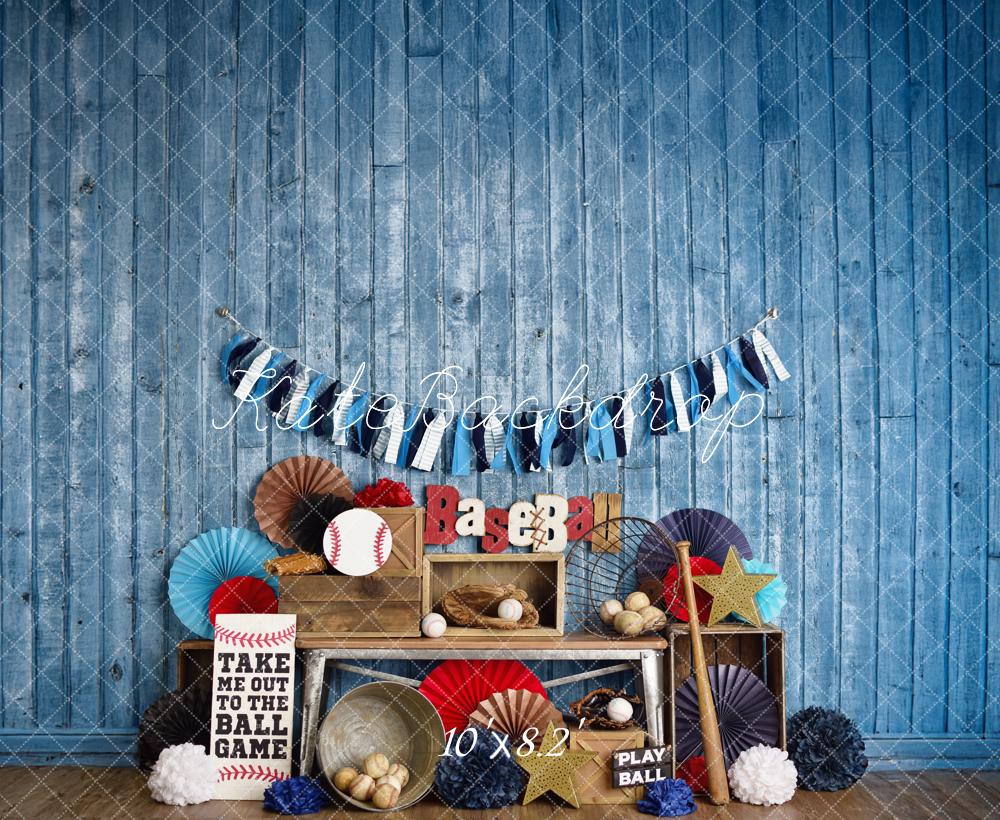 Kate Sports Baseball Rustic Blue Backdrop Designed by Mandy Ringe Photography - Image 6