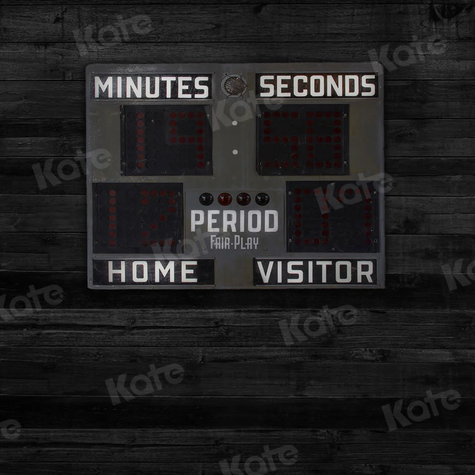Kate Sports Black Vintage Basketball Scoreboard Backdrop for Photography - Image 2
