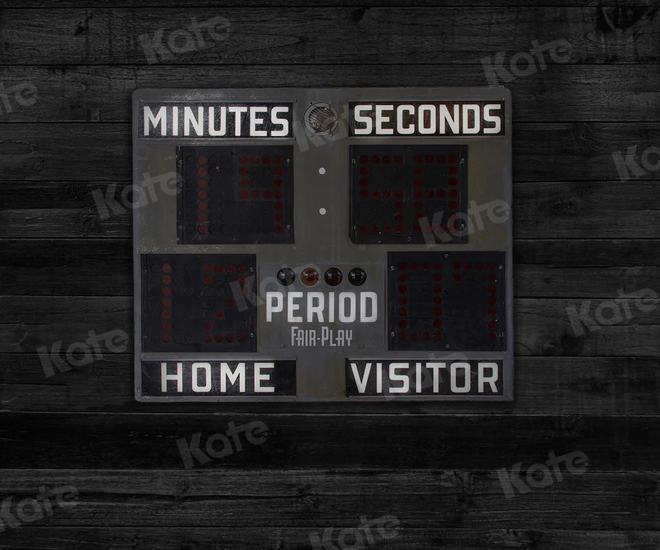 Kate Sports Black Vintage Basketball Scoreboard Backdrop for Photography - Image 3