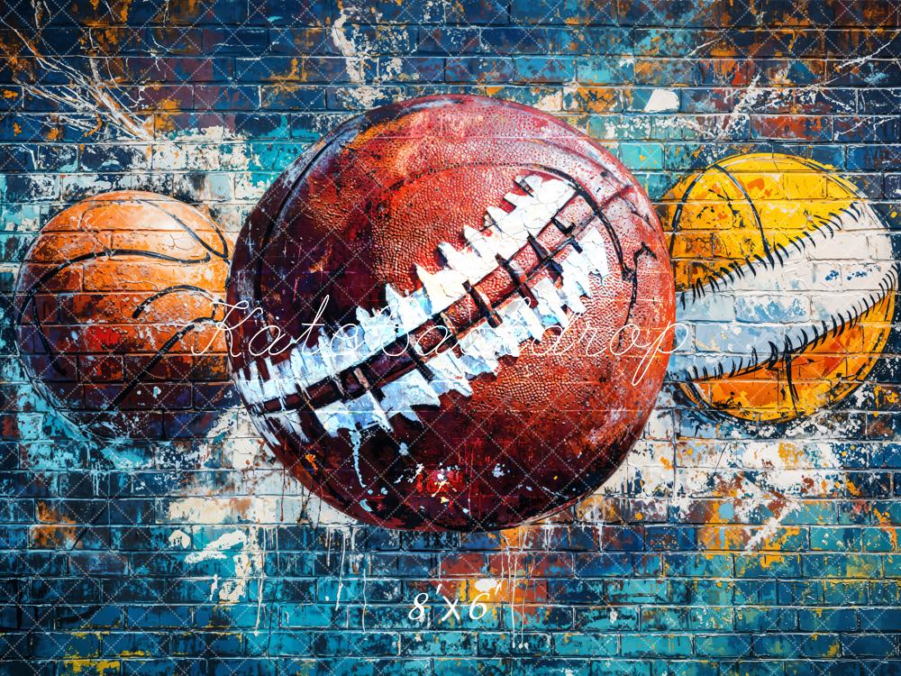Kate Sports Graffiti Rugby Wall Backdrop Designed by Emetselch - Image 3