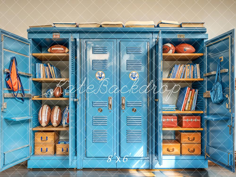 Kate Sports School Blue Locker Backdrop Designed by Emetselch - Image 3
