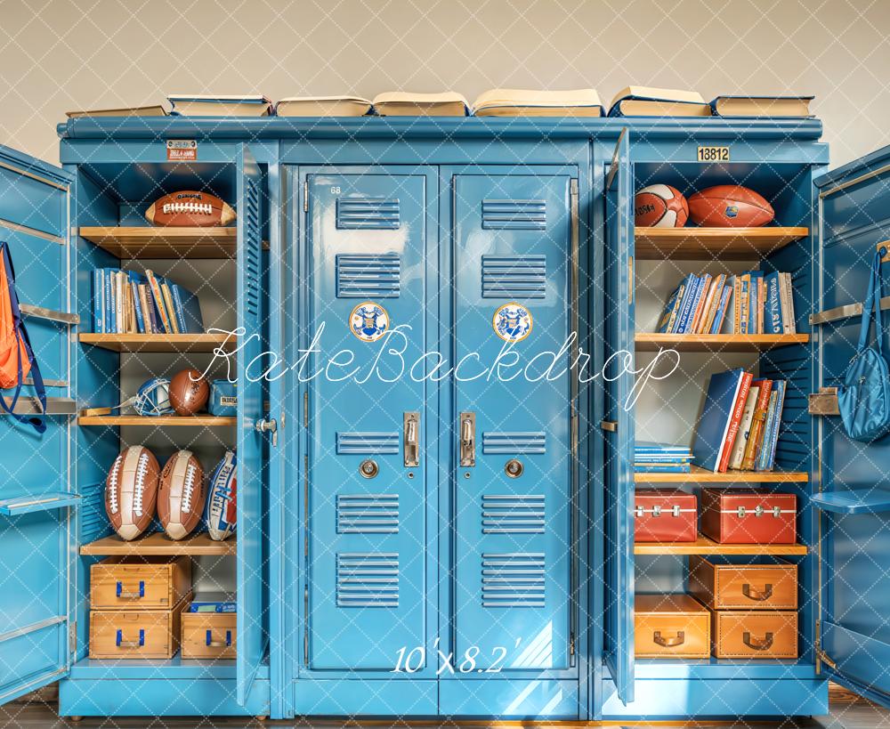 Kate Sports School Blue Locker Backdrop Designed by Emetselch - Image 5