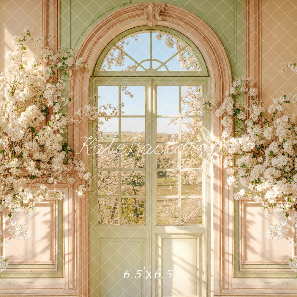 Kate Spring Arch Door White Floral Blossoms Backdrop Designed by Emetselch - Image 2
