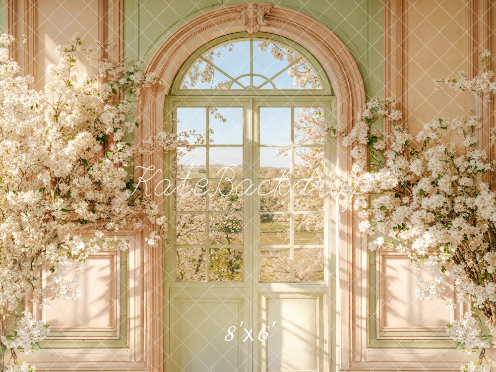 Kate Spring Arch Door White Floral Blossoms Backdrop Designed by Emetselch - Image 3