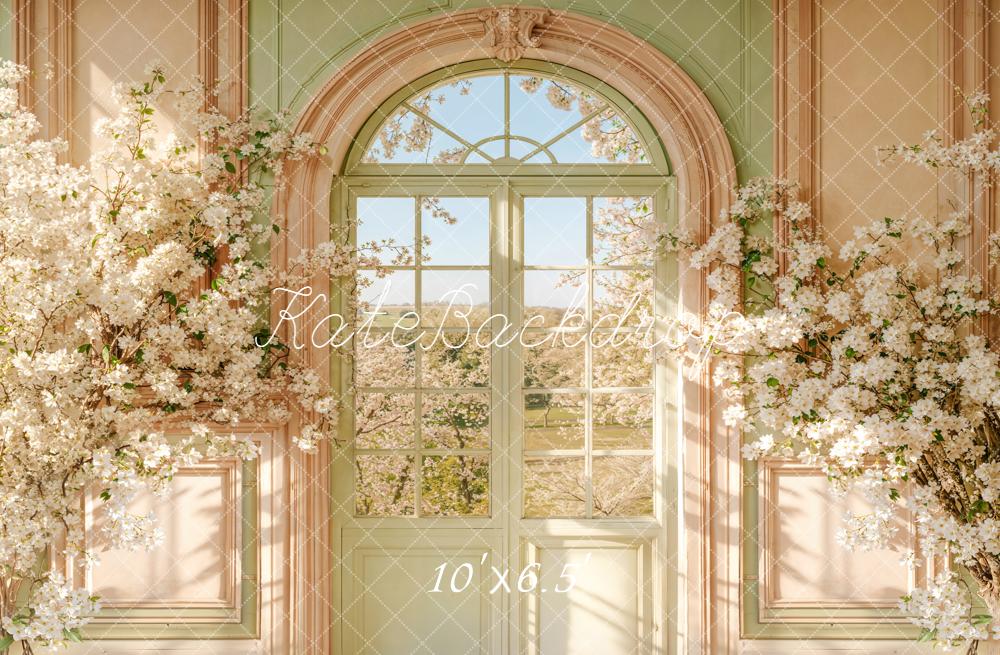 Kate Spring Arch Door White Floral Blossoms Backdrop Designed by Emetselch - Image 4