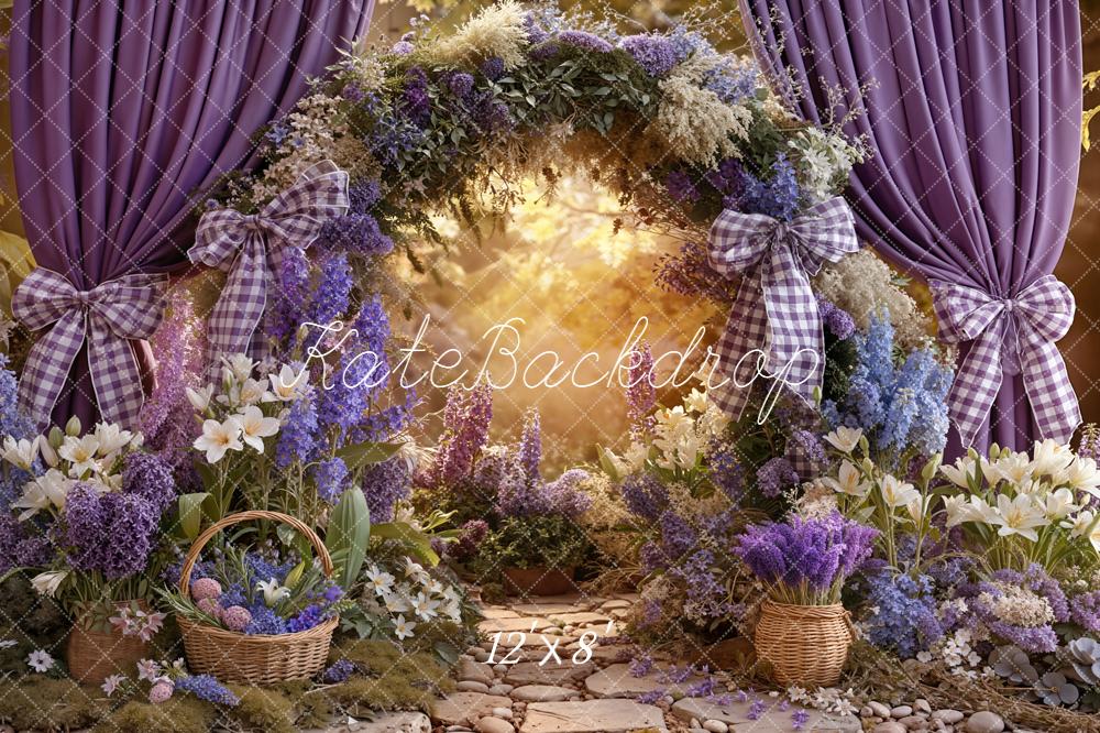 Kate Spring Arch Lavender Curtains Baskets Backdrop Designed by Emetselch - Image 8
