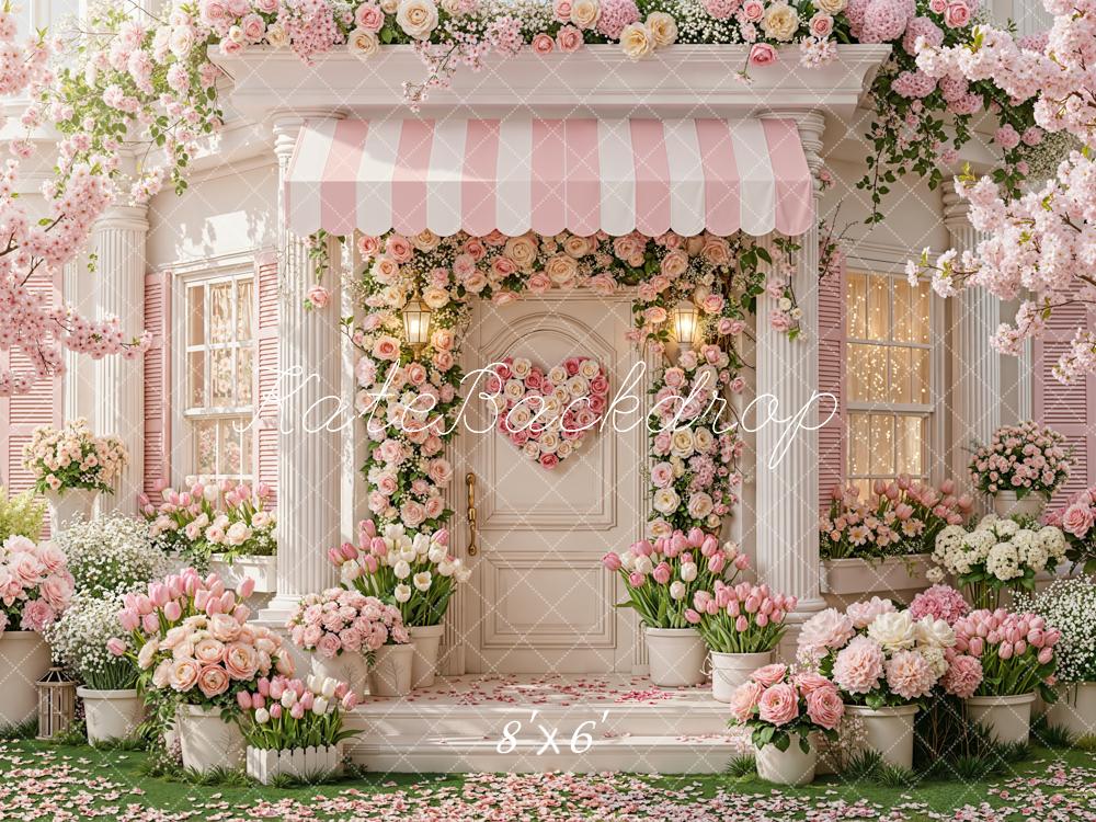 Kate Spring Arch Pink Floral Entrance Backdrop Designed by Emetselch - Image 3