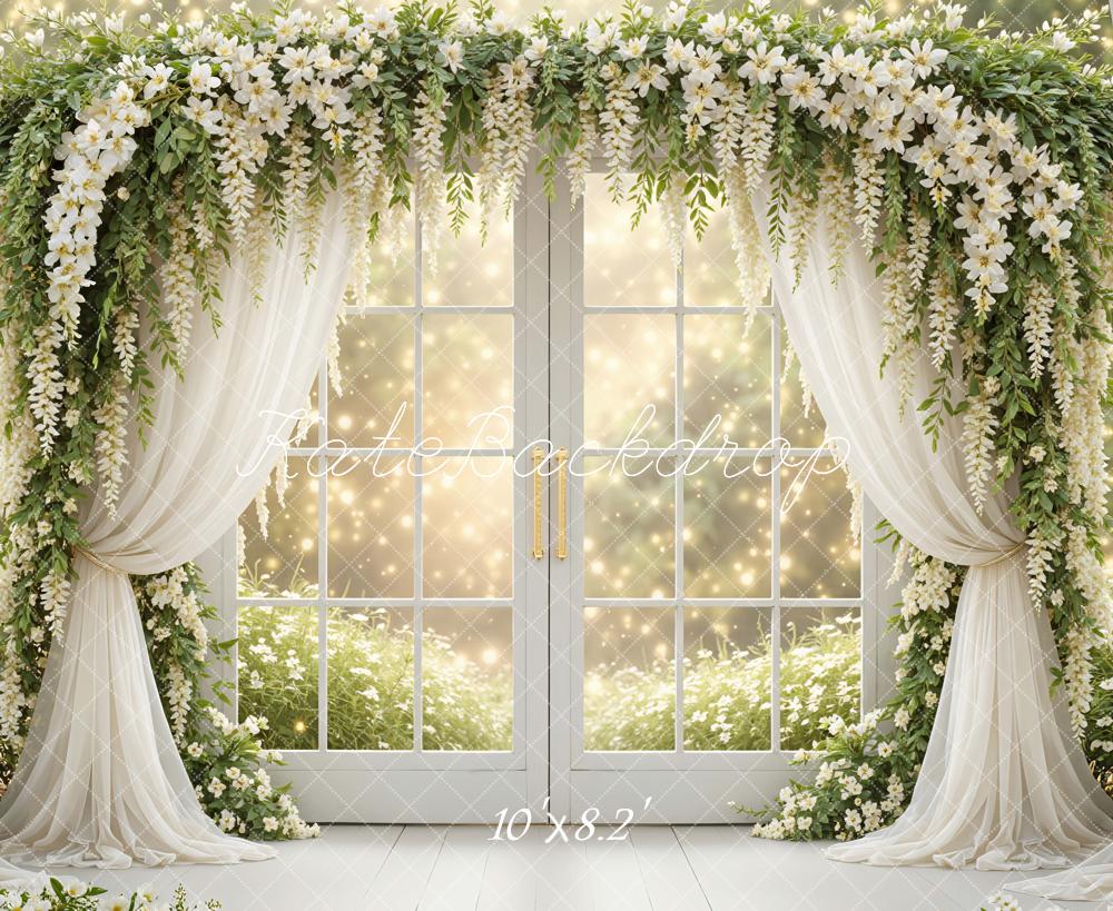 Kate Spring Arch White Drapes French Windows Backdrop Designed by Mini MakeBelieve - Image 6