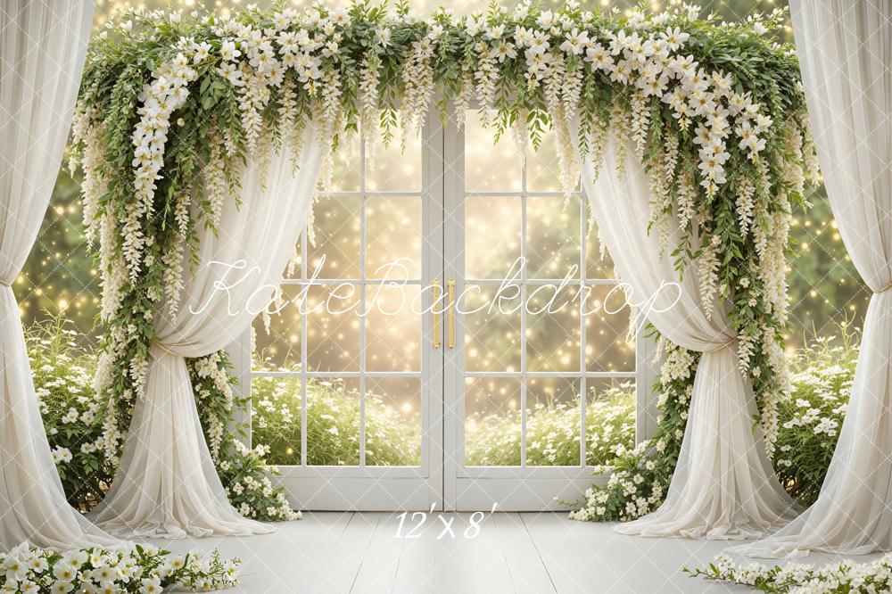 Kate Spring Arch White Drapes French Windows Backdrop Designed by Mini MakeBelieve - Image 8