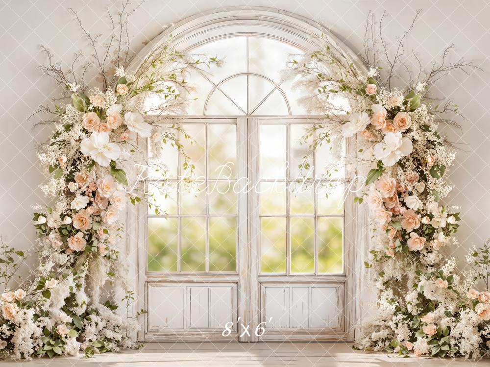 Kate Spring Arch Window Cream Floral Backdrop Designed by Emstselch - Image 3