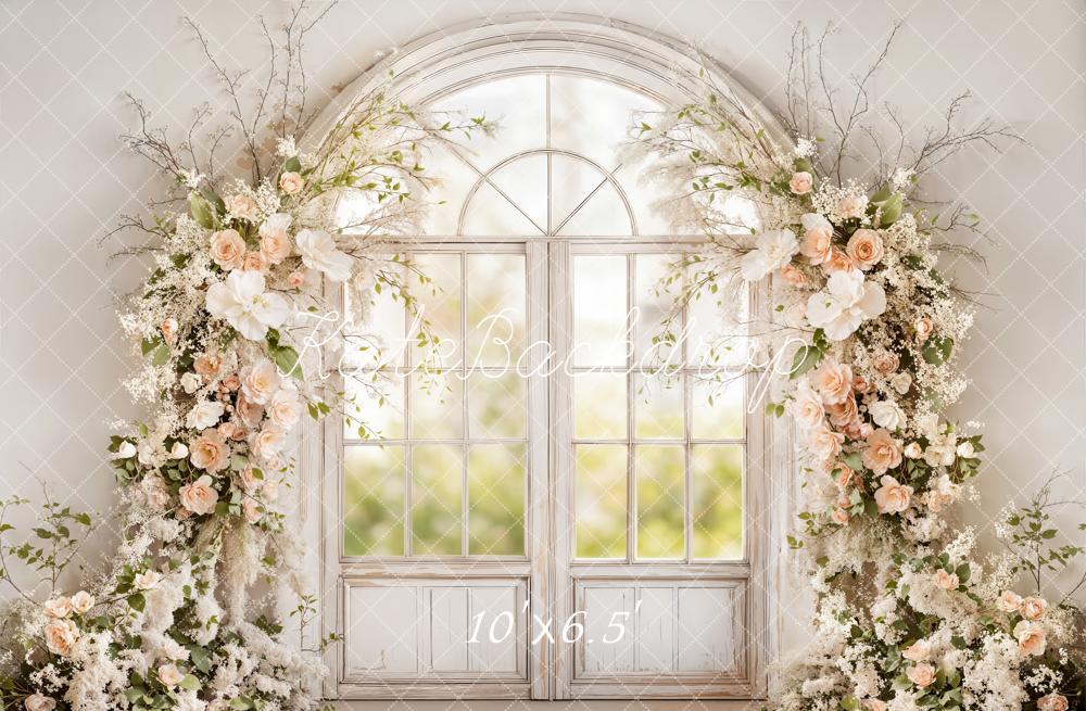 Kate Spring Arch Window Cream Floral Backdrop Designed by Emstselch - Image 4