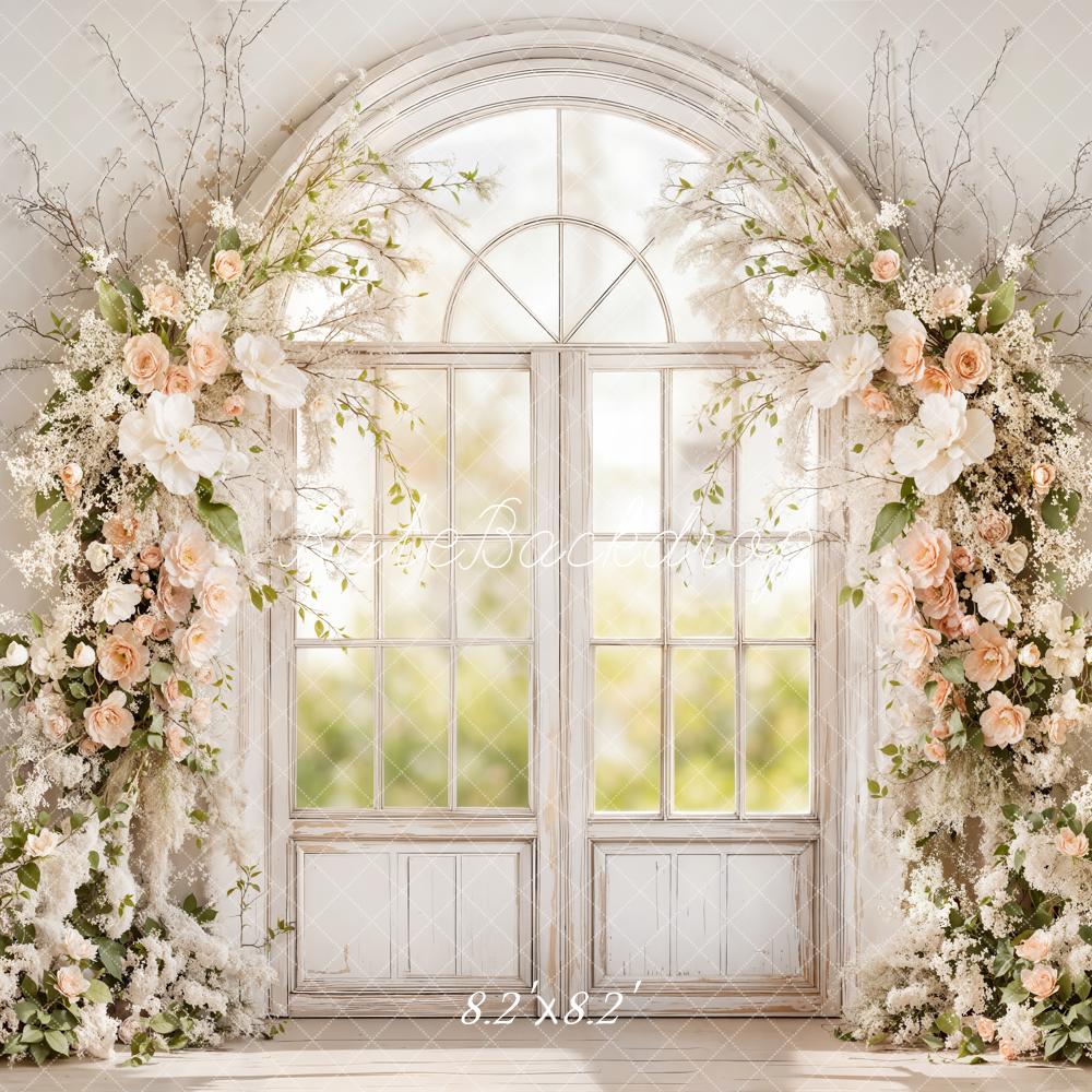 Kate Spring Arch Window Cream Floral Backdrop Designed by Emstselch - Image 5