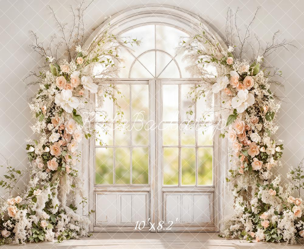 Kate Spring Arch Window Cream Floral Backdrop Designed by Emstselch - Image 6