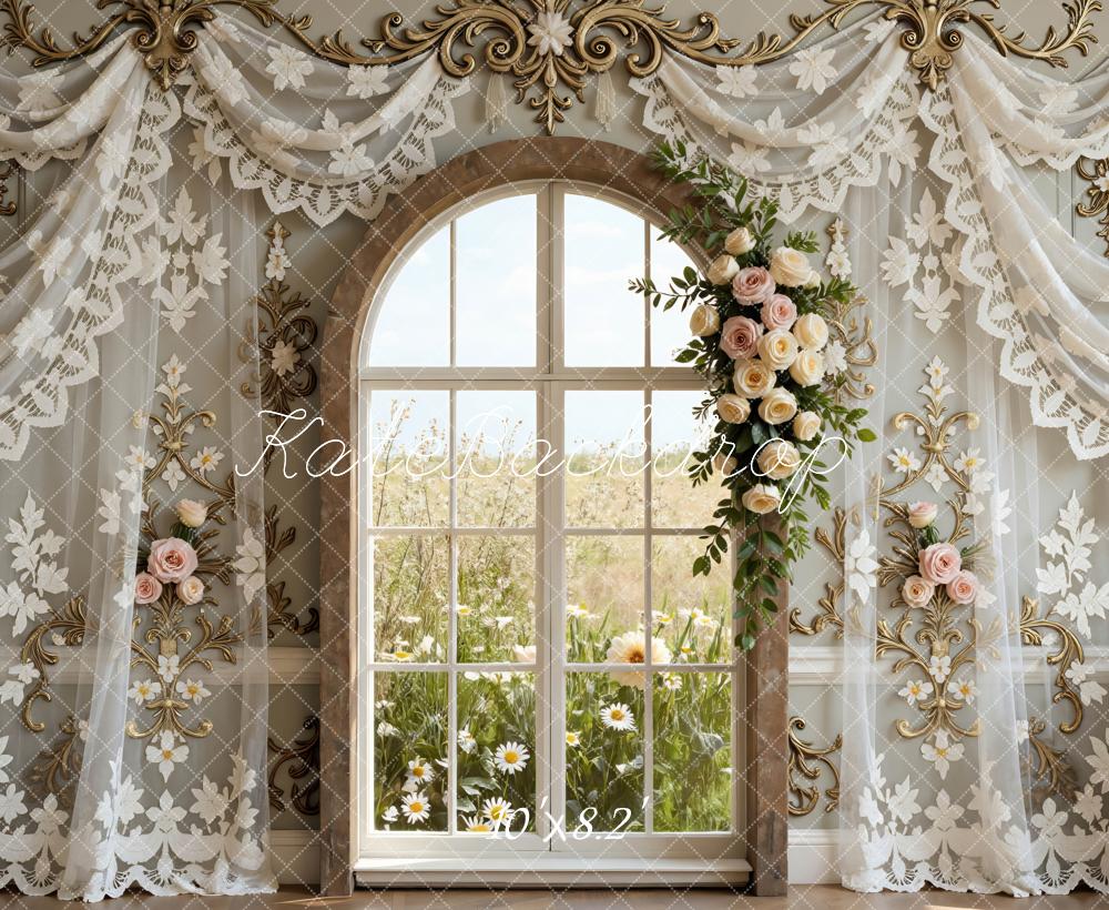 Kate Spring Arch Window Lace Curtains Backdrop Designed by Mini MakeBelieve - Image 8