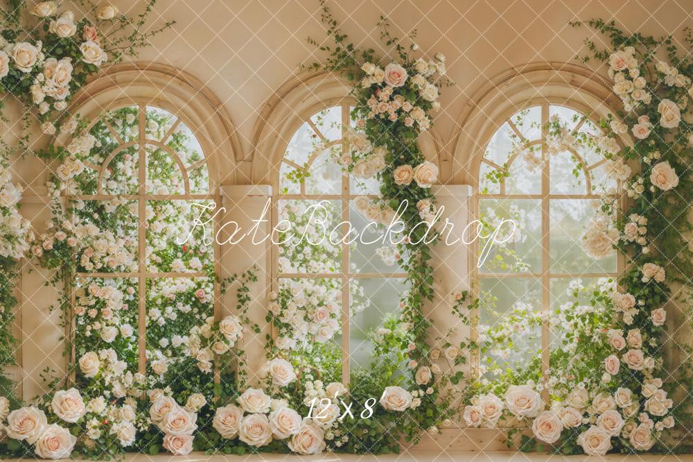 Kate Spring Arch Windows Greenery Fleece Backdrop Designed by Emetselch - Image 4