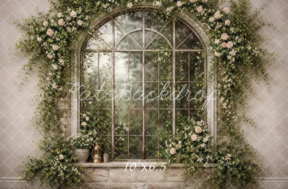 Kate Spring Arched Window Brick Wall Backdrop Designed by Vertigo Productions - Image 4