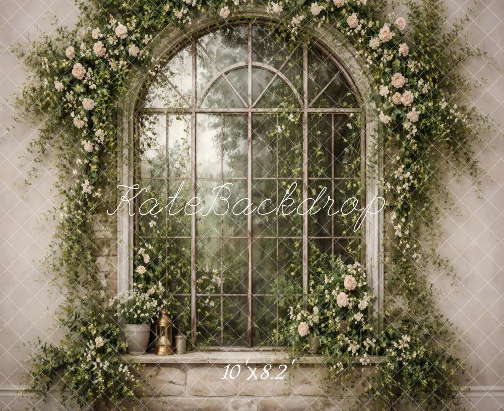 Kate Spring Arched Window Brick Wall Backdrop Designed by Vertigo Productions - Image 6