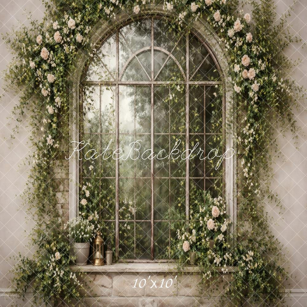 Kate Spring Arched Window Brick Wall Backdrop Designed by Vertigo Productions - Image 7