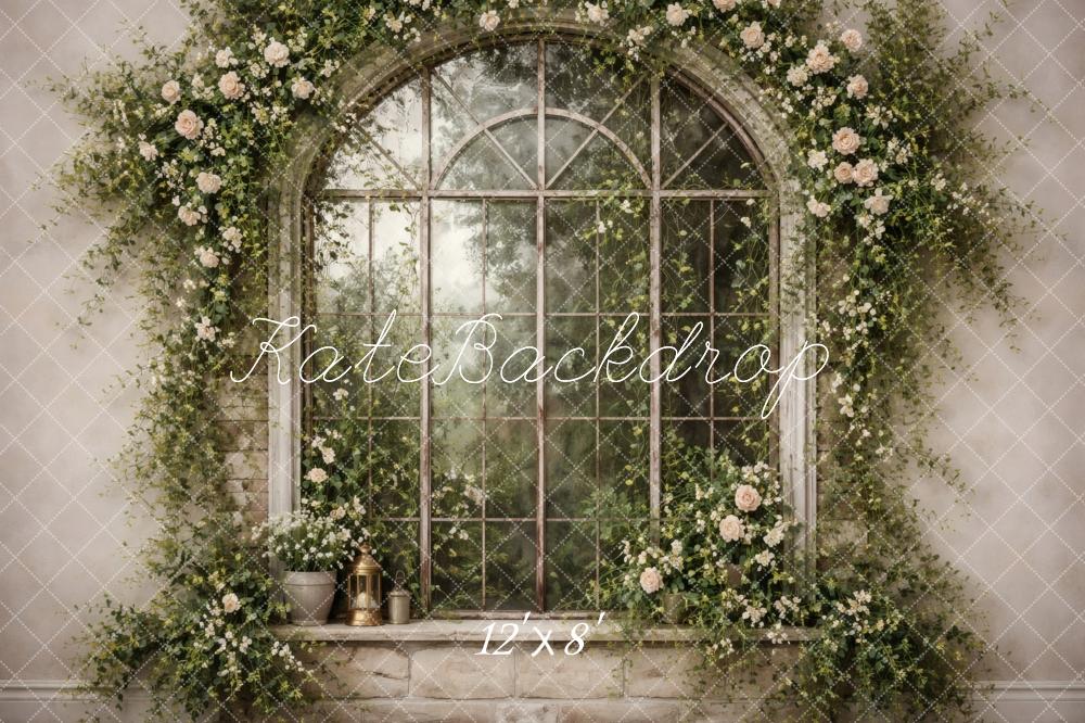 Kate Spring Arched Window Brick Wall Backdrop Designed by Vertigo Productions - Image 8