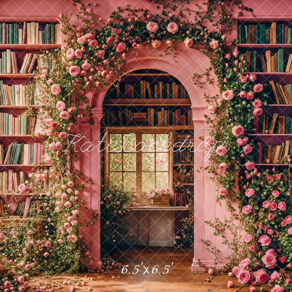 Kate Spring Back To School Floral Arch Library Backdrop Designed by Emetselch - Image 2