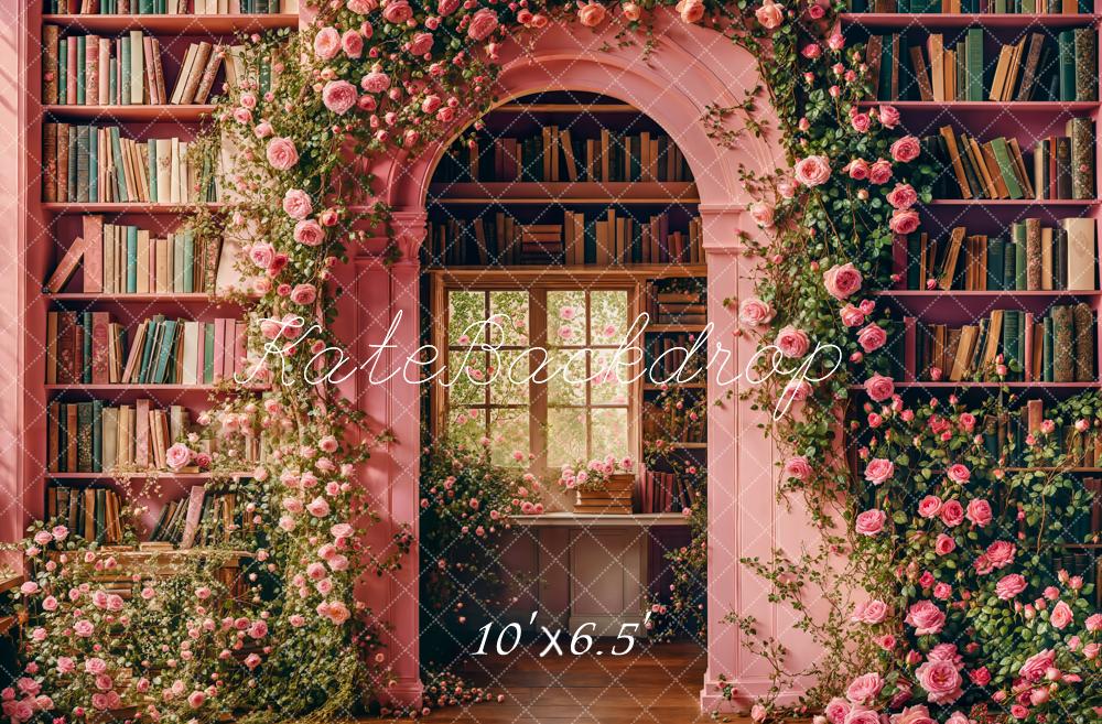 Kate Spring Back To School Floral Arch Library Backdrop Designed by Emetselch - Image 4