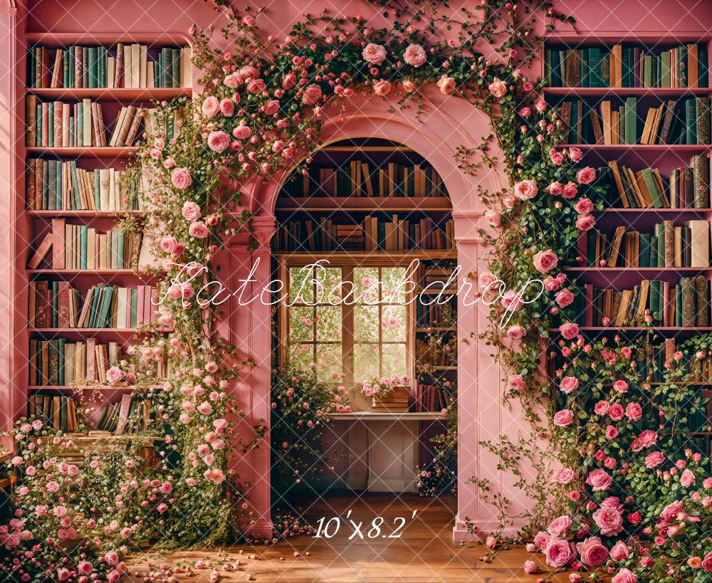 Kate Spring Back To School Floral Arch Library Backdrop Designed by Emetselch - Image 5