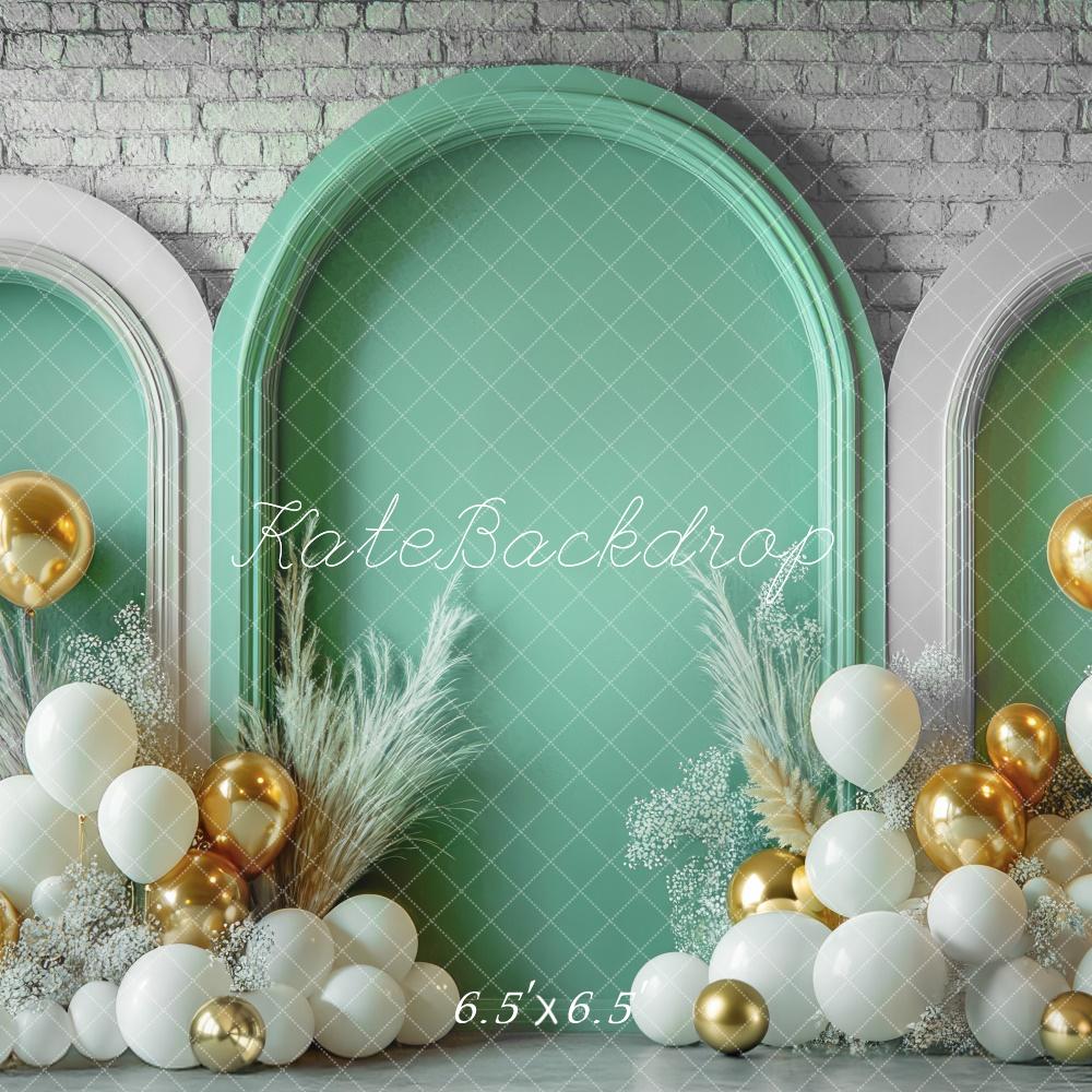 Kate Spring Balloon Arch Green Brick Wall Backdrop Designed by Mini MakeBelieve - Image 2