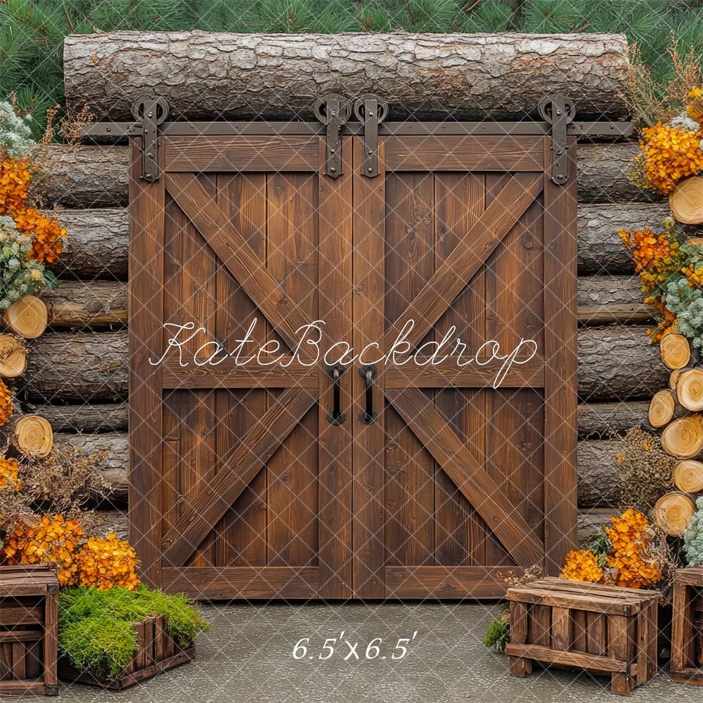 Kate Spring Barn Door Cabin Woods Backdrop Designed by Mini MakeBelieve - Image 2