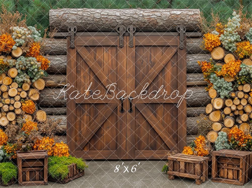 Kate Spring Barn Door Cabin Woods Backdrop Designed by Mini MakeBelieve - Image 3