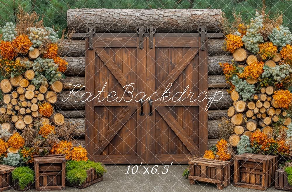 Kate Spring Barn Door Cabin Woods Backdrop Designed by Mini MakeBelieve - Image 4