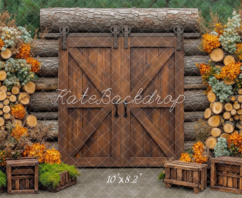 Kate Spring Barn Door Cabin Woods Backdrop Designed by Mini MakeBelieve - Image 5
