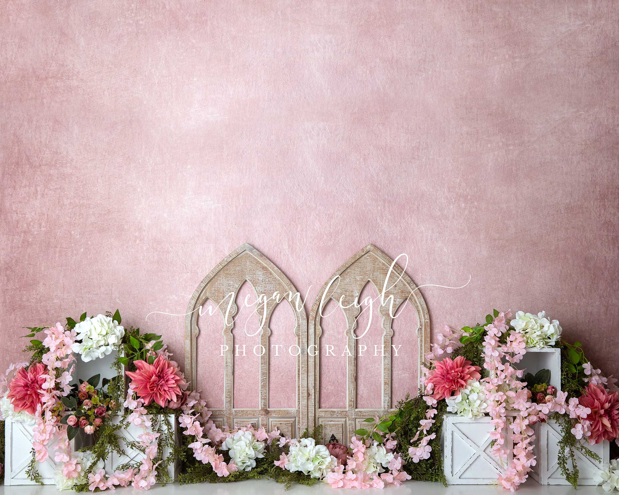 Kate Spring Barn Door Cake Smash Pink Backdrop Designed by Megan Leigh Photography - Image 2