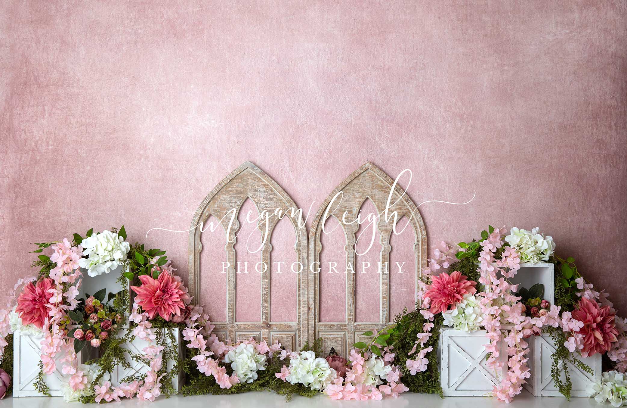 Kate Spring Barn Door Cake Smash Pink Backdrop Designed by Megan Leigh Photography - Image 3