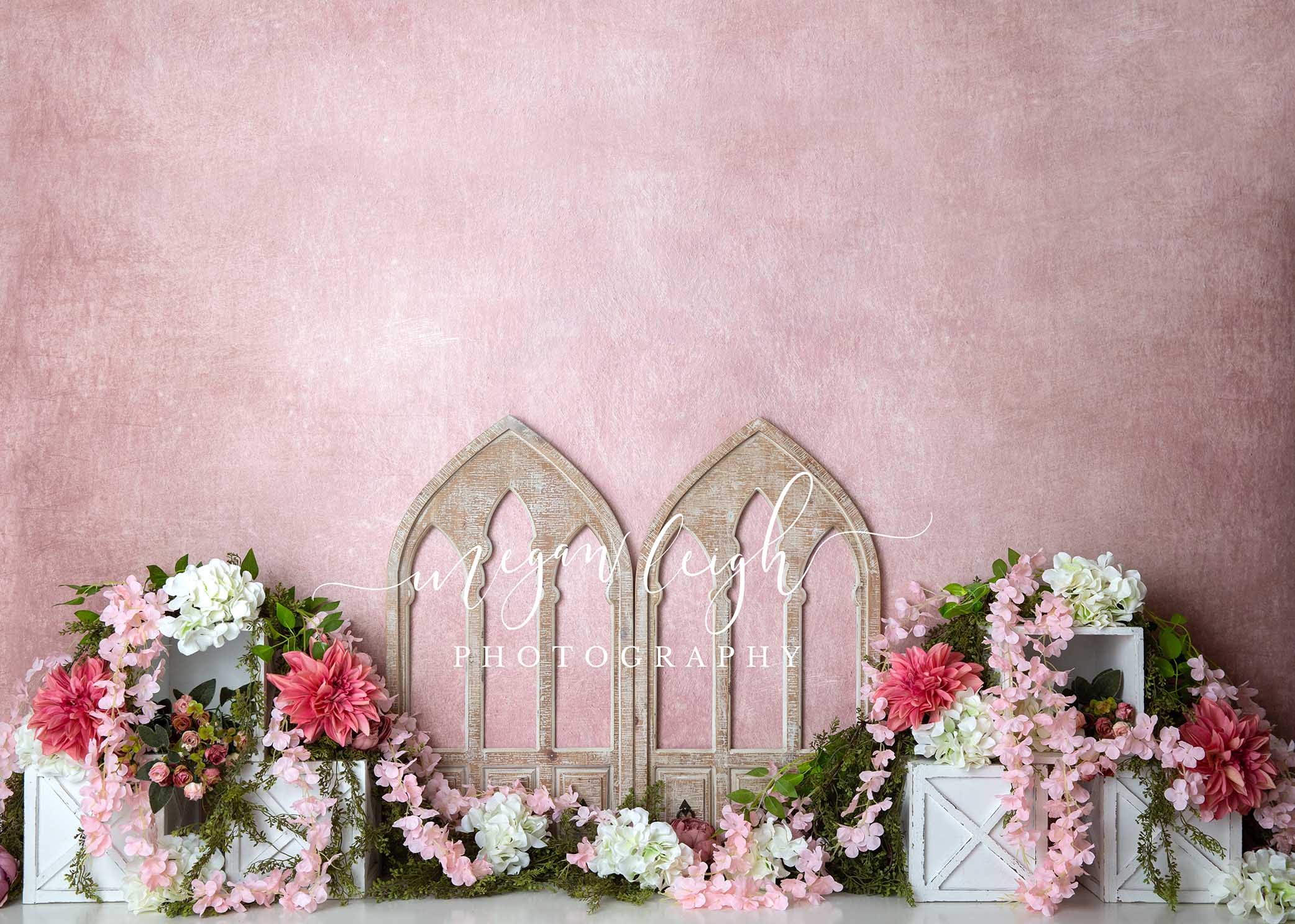 Kate Spring Barn Door Cake Smash Pink Backdrop Designed by Megan Leigh Photography - Image 4