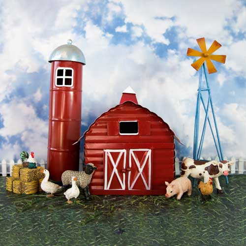 Kate Spring Barnyard Farm Backdrop Designed by Megan Leigh Photography - Image 3