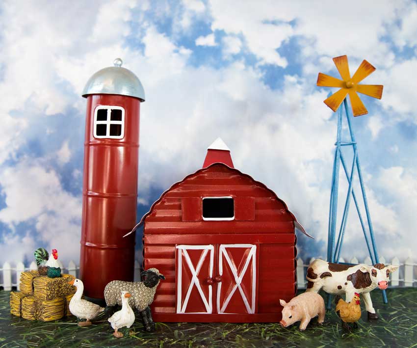 Kate Spring Barnyard Farm Backdrop Designed by Megan Leigh Photography - Image 4