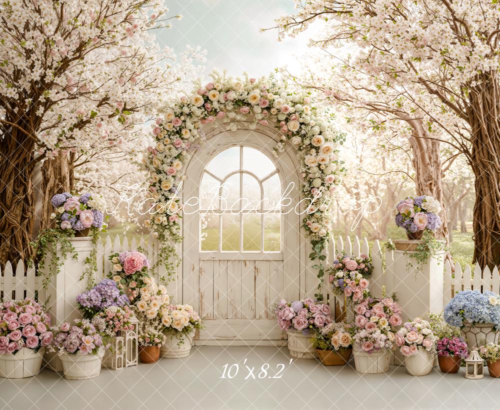 Kate Spring Blossom Arch White Gate Backdrop Designed by Emstselch - Image 6