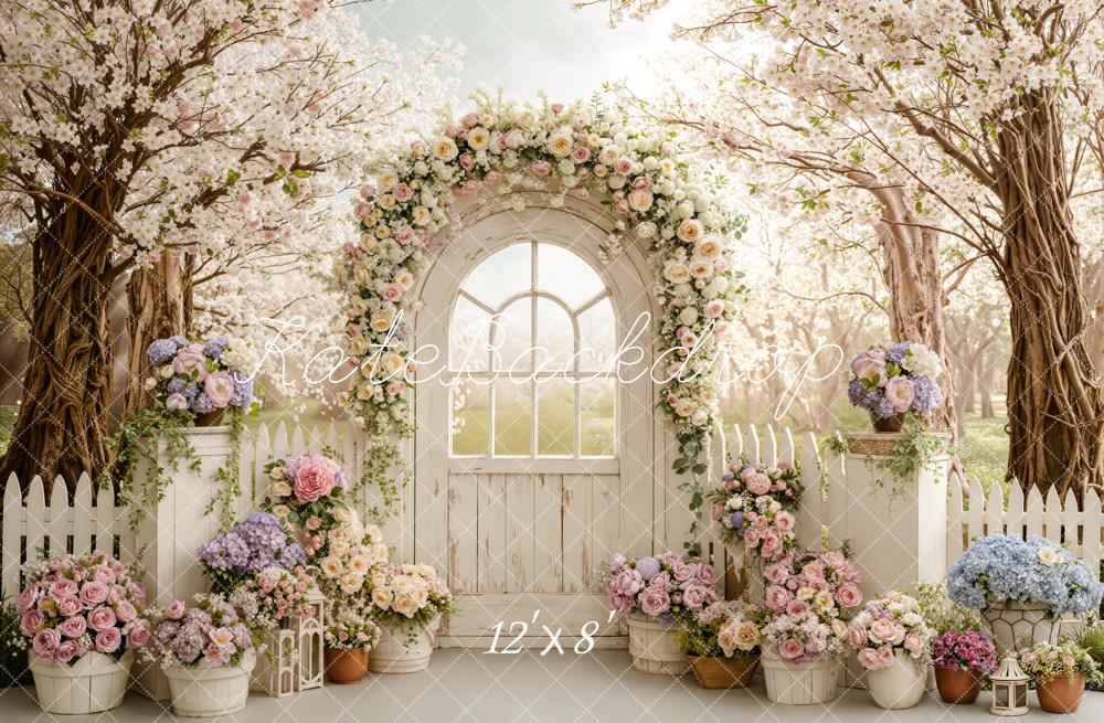 Kate Spring Blossom Arch White Gate Backdrop Designed by Emstselch - Image 8