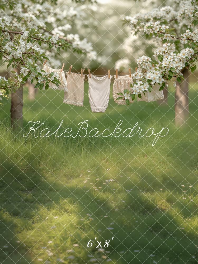 Kate Spring Blossom Clothesline Pastoral Backdrop Designed by Chain Photography - Image 2