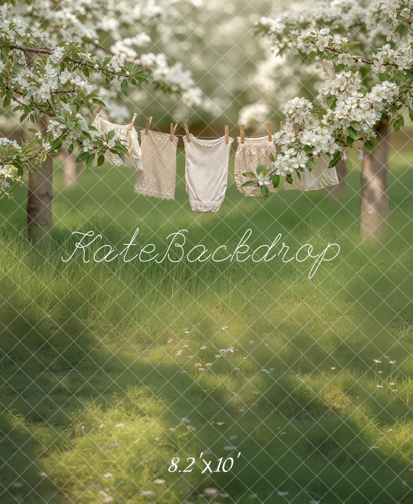Kate Spring Blossom Clothesline Pastoral Backdrop Designed by Chain Photography - Image 4