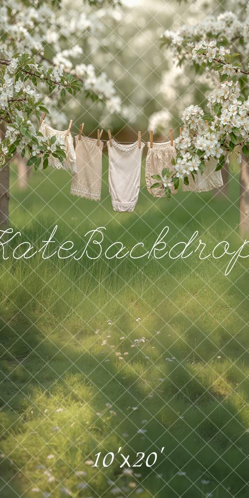 Kate Spring Blossom Clothesline Pastoral Backdrop Designed by Chain Photography - Image 5