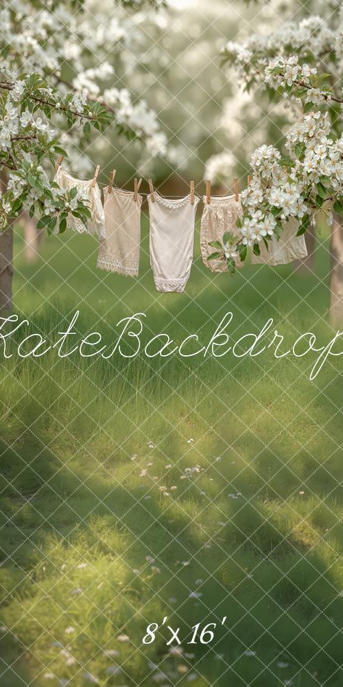 Kate Spring Blossom Clothesline Pastoral Backdrop Designed by Chain Photography - Image 7